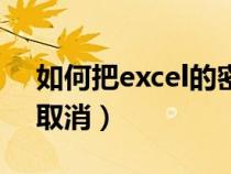 如何把excel的密码取消（怎么把excel密码取消）