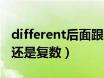 different后面跟什么（different后面跟单数还是复数）