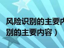 风险识别的主要内容包括风险源识别（风险识别的主要内容）