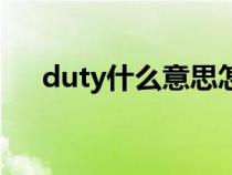 duty什么意思怎么读（duty什么意思）