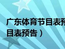 广东体育节目表预告一周节目表（广东体育节目表预告）