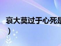 哀大莫过于心死是什么意思（哀大莫过于心死）