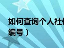 如何查询个人社保编号?（如何查询个人社保编号）