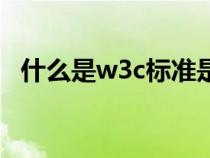 什么是w3c标准是什么（w3c标准是什么）