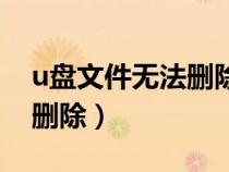 u盘文件无法删除怎么解决（u盘内文件无法删除）