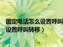 固定电话怎么设置呼叫转移到其它固定电话（固定电话怎么设置呼叫转移）