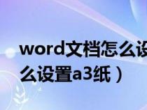 word文档怎么设置a3纸打印（word文档怎么设置a3纸）