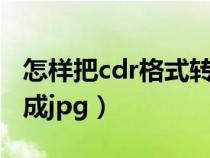 怎样把cdr格式转换为jpg格式（cdr格式转换成jpg）