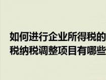 如何进行企业所得税的纳税调整及相关会计处理（企业所得税纳税调整项目有哪些）