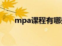 mpa课程有哪些（MBA课程有哪些）