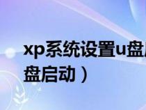 xp系统设置u盘启动项（XP系统怎么设置U盘启动）