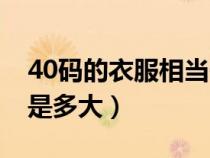 40码的衣服相当于国内多少码（40码的衣服是多大）