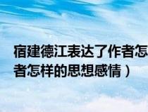 宿建德江表达了作者怎样的思想感情羁（宿建德江表达了作者怎样的思想感情）