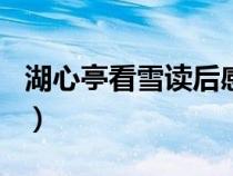 湖心亭看雪读后感800字（湖心亭看雪读后感）