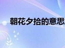 朝花夕拾的意思解释（朝花夕拾的意思）