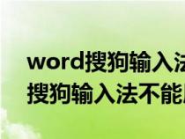 word搜狗输入法打不出字怎么回事（word搜狗输入法不能用）