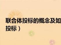 联合体投标的概念及如何理解联合体投标（什么叫做联合体投标）