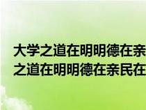 大学之道在明明德在亲民在止于至善什么意思谁写的（大学之道在明明德在亲民在止于至善什么意思）