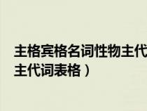 主格宾格名词性物主代词形容词性物主代词表（主格宾格物主代词表格）