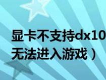 显卡不支持dx10解决办法（显卡不支持dx11无法进入游戏）