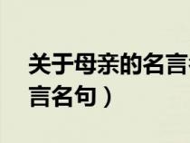 关于母亲的名言名句少于20（关于母亲的名言名句）