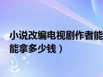 小说改编电视剧作者能拿多少钱一张（小说改编电视剧作者能拿多少钱）