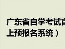 广东省自学考试官网报名（广东省自学考试网上预报名系统）