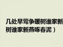 几处早莺争暖树谁家新燕啄春泥出自哪首诗（几处早莺争暖树谁家新燕啄春泥）