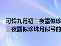 可怜九月初三夜露似珍珠月似弓的意思缩减版（可怜九月初三夜露似珍珠月似弓的意思）