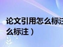 论文引用怎么标注参考文献格式（论文引用怎么标注）