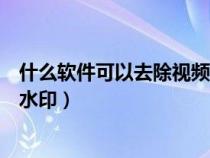 什么软件可以去除视频水印和文字（什么软件可以去除视频水印）