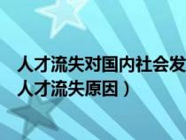 人才流失对国内社会发展的影响（请帮忙从社会视角下分析人才流失原因）