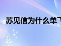 苏见信为什么单飞了（苏见信为什么单飞）