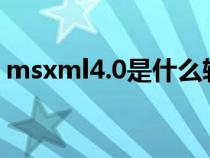 msxml4.0是什么软件（msxml是什么软件）