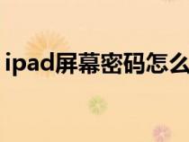 ipad屏幕密码怎么设置（屏幕密码怎么设置）