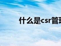 什么是csr管理（什么是CSR体系）