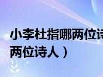 小李杜指哪两位诗人后人称老杜（小李杜指哪两位诗人）