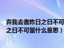 弃我去者昨日之日不可留什么意思暗示什么（弃我去者昨日之日不可留什么意思）