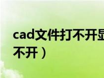 cad文件打不开显示找不到文件（cad文件打不开）