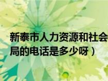 新泰市人力资源和社会保障网（新泰市人力资源和社会保障局的电话是多少呀）