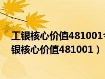 工银核心价值481001今天的大盘走势估值天天基金网（工银核心价值481001）