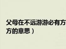 父母在不远游游必有方的意思是什么（父母在不远游游必有方的意思）