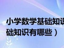 小学数学基础知识点大全可复制（小学数学基础知识有哪些）