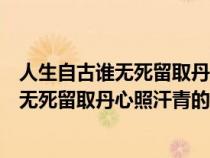 人生自古谁无死留取丹心照汗青的理解是什么（人生自古谁无死留取丹心照汗青的理解）