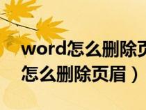 word怎么删除页眉处的横线快捷键（word怎么删除页眉）