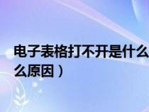 电子表格打不开是什么原因怎么解决（电子表格打不开是什么原因）