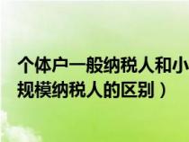 个体户一般纳税人和小规模纳税人的区别（一般纳税人和小规模纳税人的区别）