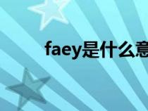 faey是什么意思（fay是什么意思）