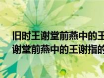 旧时王谢堂前燕中的王谢指的是什么?江南百景图（旧时王谢堂前燕中的王谢指的是）