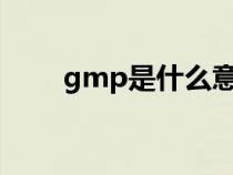 gmp是什么意思（GM是什么意思）